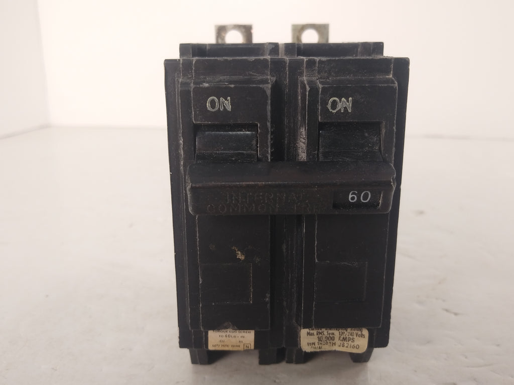 GE Circuit Breaker THQB 60 Amp 120/240 Volt 2 Pole Bolt On IndSurp