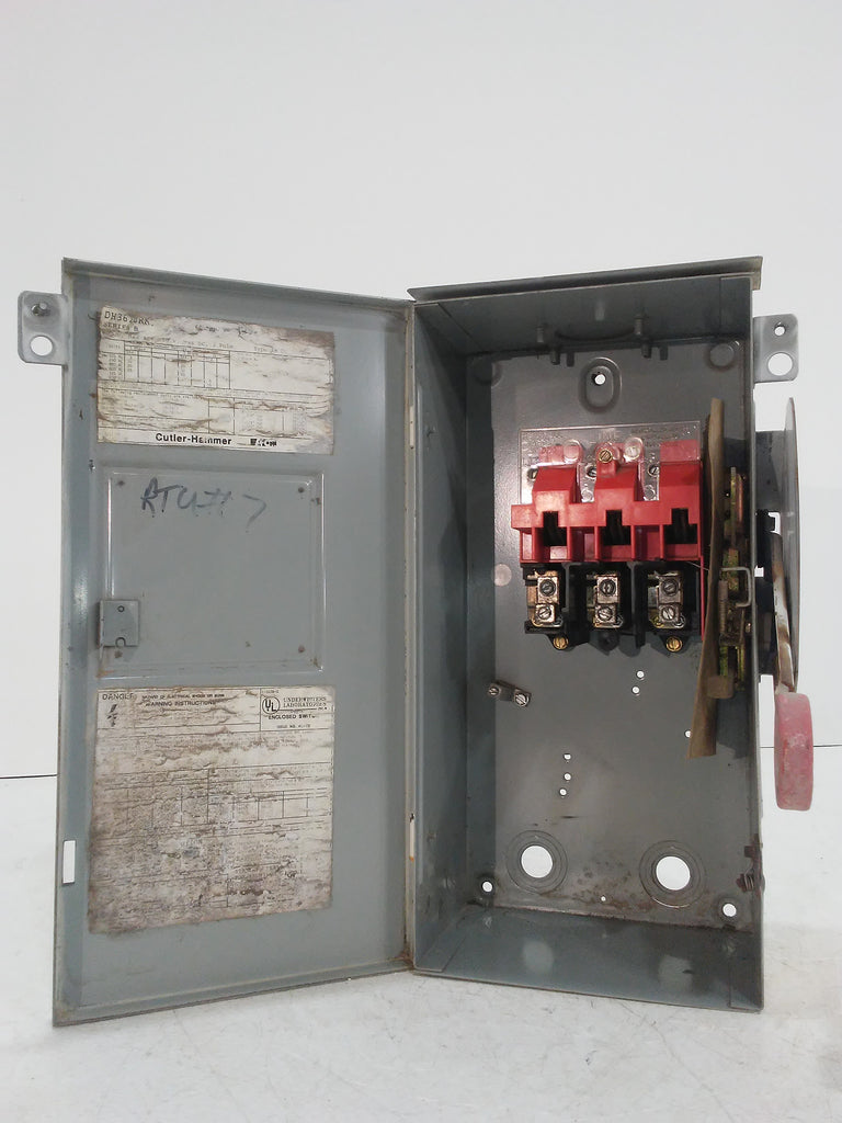 CHCutler Hammer Disconnect 60 Amp 600 Volt 3 Pole IndSurp