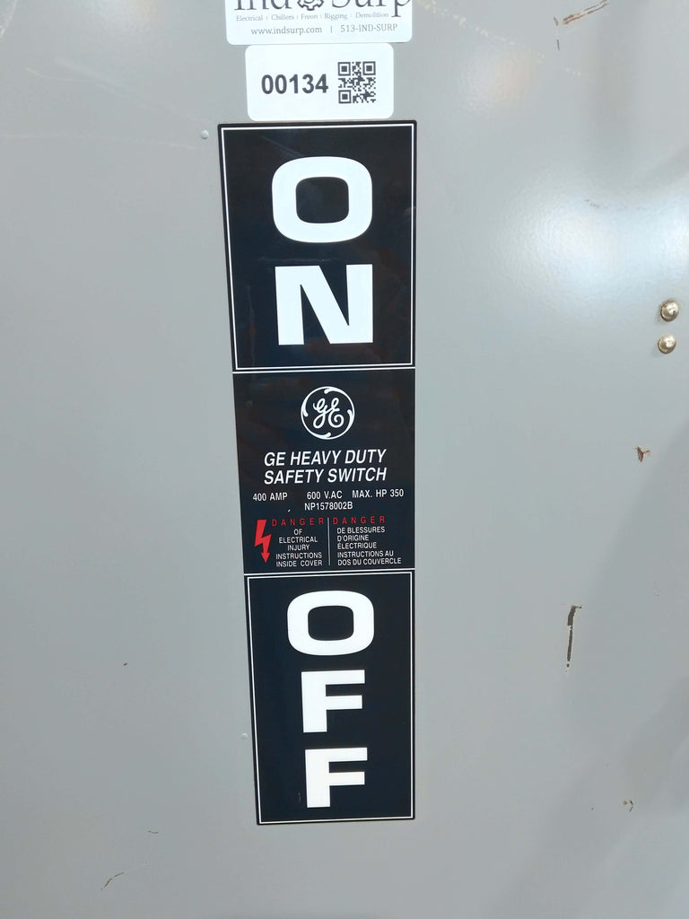 GE Disconnect 400 Amp 600 Volt IndSurp