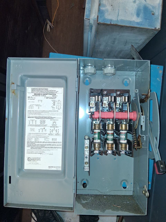 Square D Disconnect 60 Amp 240 Volt Fused Cat# H-322-N