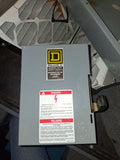 Square D Disconnect 30 Amp 240 Volt 60 Hz Cat# D221N