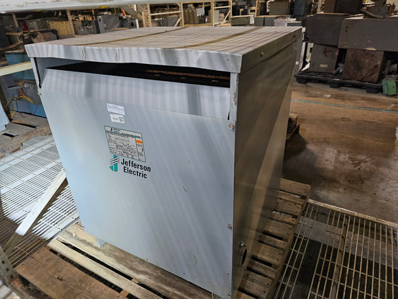 Jefferson Electric Transformer 112.5 KVA 480 Volt 3 Phase 60 Hz