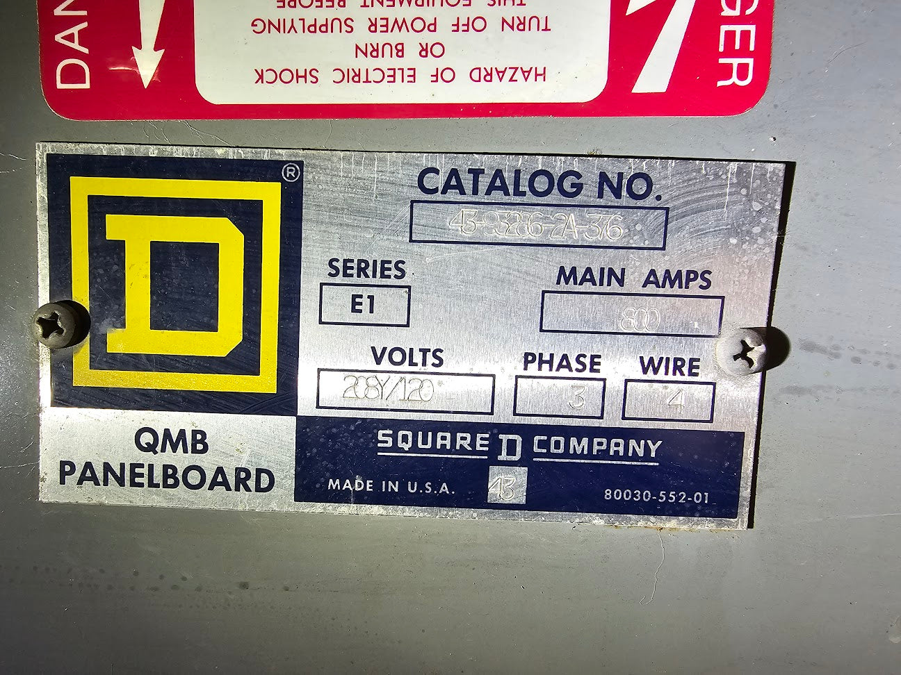 square - DQMB Square D QMB Panel 600 Amps Branch Switch Panelboard 208/120