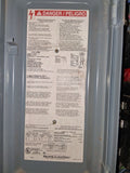 Square D Disconnect 30 Amp 240 Volt Cat# H221NRB Fused