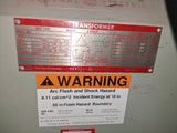 GE 112.5 KVA Transformer 480-208/120 Volt 3 Phase Cat# 9T2343875