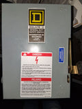 Square D Disconnect 30 Amp 240 Volt 60 Hz Cat# D221N Fused
