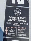 GE Disconnect 600 Amp 240/208 Volt Max. HP 200 Cat# TH3326R