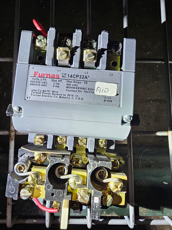 Furnas contactor 18 Amp 600 Volt 3 Phase 60/50 Hz 110-120 Coil Volt