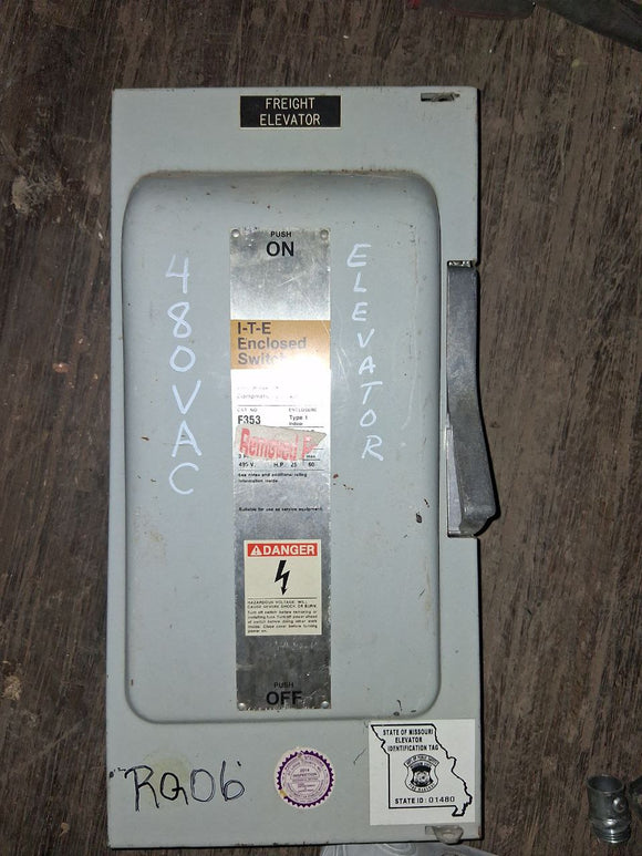 I-T-E/Siemens  Disconnect 100 Amp 480 Volt Cat# F-353