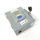 Square D Disconnect 30 Amp 240 Volt Cat# DU321 Un-Fused