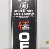 GE Disconnect 30 Amp 240 Volt Cat# TGN3321 Un-Fused