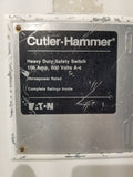 CH/EATON Disconnect 100 Amp 600 Volt Un-Fused