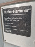 CH/EATON Disconnect 30 Amp 600 Volt Cat# DH361URK UN-FUSED