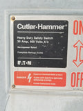 CH/EATON Disconnect 30 Amp 600 Volt Cat# DH361URK UN-FUSED