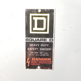 Square D Disconnect 200 Amp 600 Volt