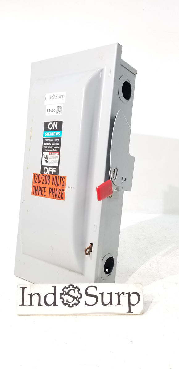 Siemens Disconnect 100 Amp 240 Volt Cat# GNF323