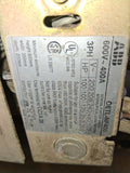 ABB 400 Amp Disconnect Switch 600 Volt 3 Phase Cat# OETL-NF400