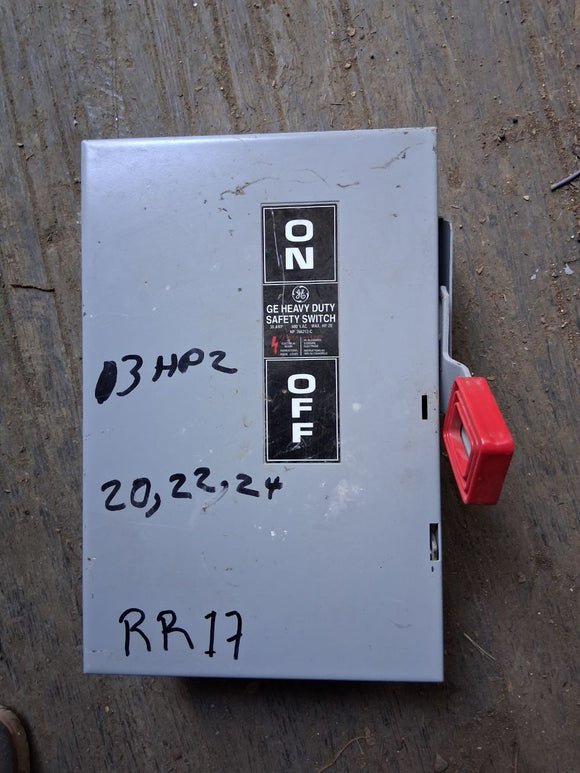GE Disconnect 30 Amp 600 Volt Model 7 Cat# TH3361