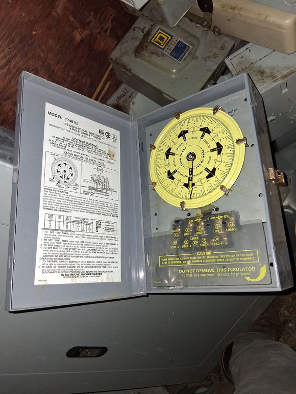 Intermatic Seven-Day Dial Time Switch 4 Pole Single Throw Cat# T7401B 125 Volt