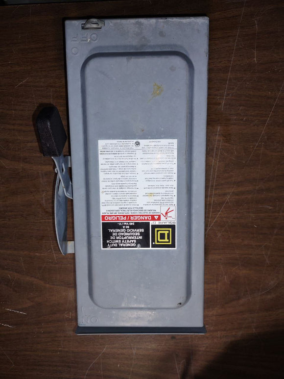 Square D Disconnect 60 Amp 240 Volt Cat# D322NRB