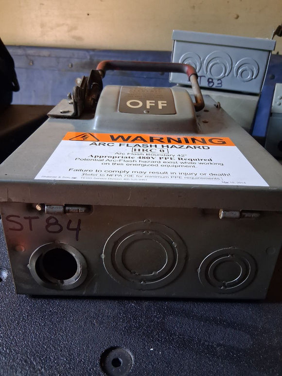 GE Disconnect 30 Amp 600 Volt 3 Pole Fused