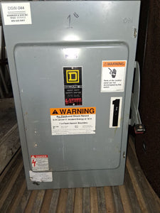 Square D Disconnect 200 Amp 600 Volt Cat# H-364-N Fused