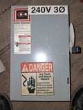 Cutler-Hammer Disconnect 60 Amp 120/240 Volt Cat# DG322NGB Fused