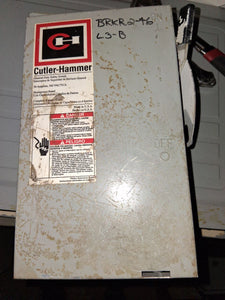 Cutler Hammer Disconnect 30 Amp 120/240 Volt 3 Phase Cat# DG321URBUn-Fused