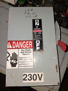 GE Disconnect 60 Amp 240 Volt Cat# TGN3322 Un-Fused