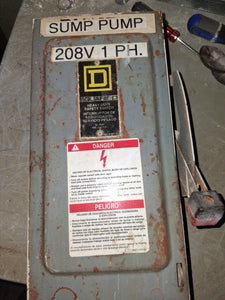 Square D Disconnect 30 Amp 600 Volt Un-fused