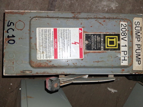 Square D Disconnect 30 Amp 600 Volt