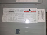 Siemens 125 Amp Panel With Breakers 120/240 Volt