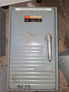 FPE Disconnect 100 Amp 3 Pole 600 Volt Cat# 1136 Un-Fused