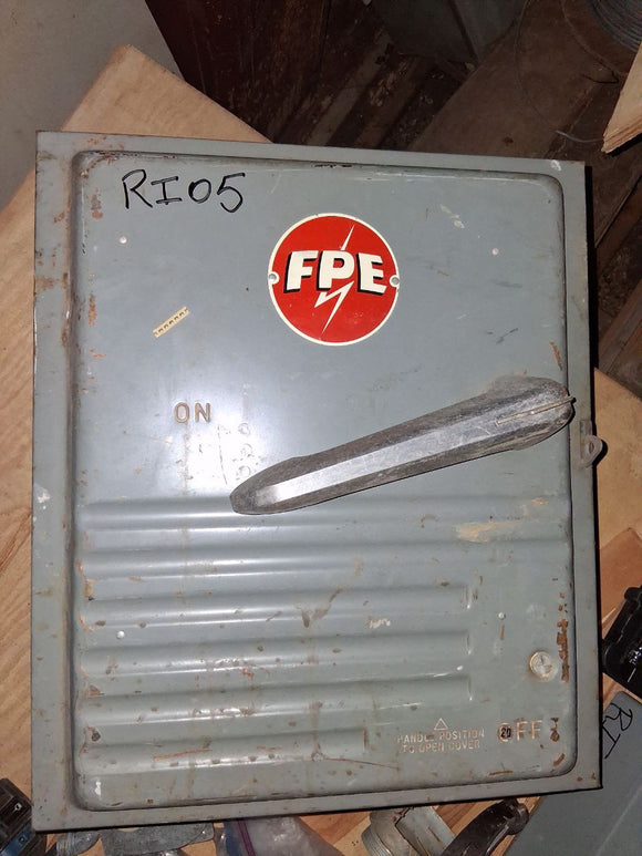 FPE Disconnect 200 Amp 600 Volt 3 pole Type A Cat# 5236 Un-Fused