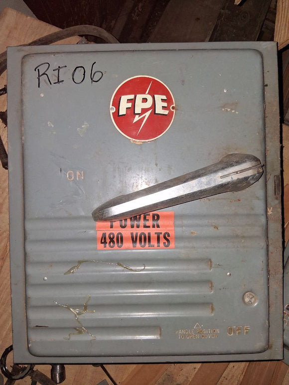 FPE Disconnect 200 Amp 600 Volt 3 pole Type A Cat# 5236 Un-Fused