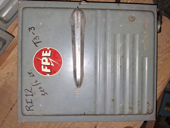 FPE Disconnect 200 Amp 600 Volt 3 Pole Type A Cat# 5236 Un-Fused