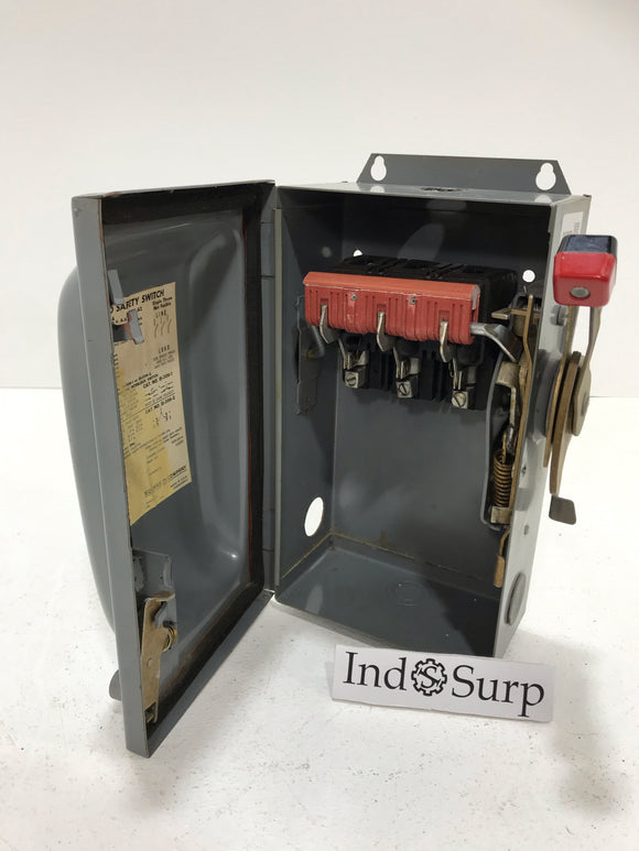 Square D Disconnect 30 Amp 600 Volt Un-Fused