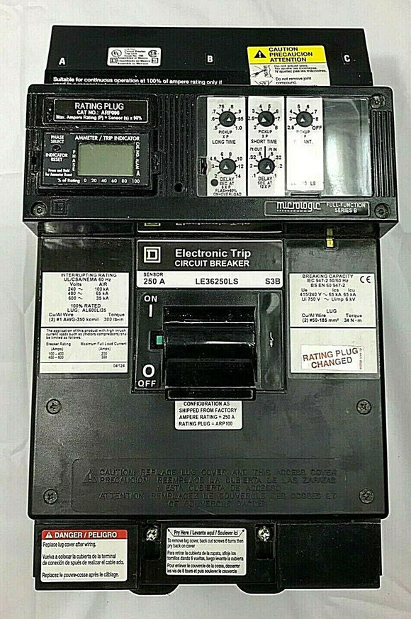 Square D 250Amp GFI I-Line Circuit Breaker With Ground Fault protection 600Volt