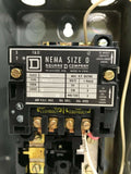Square D Nema Size 0 Motor Starter 600 Volt 18 A. Encl. 20 A. Open 60 Hz.