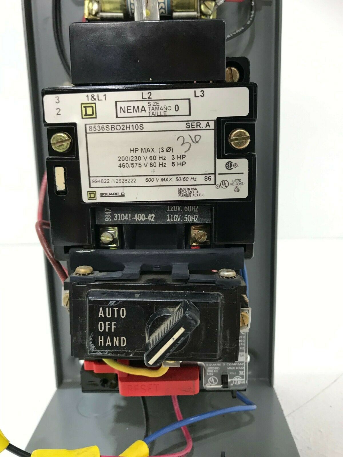 Square D Nema Size 0 Motor Starter with Control Transformer 600 Volt –  IndSurp