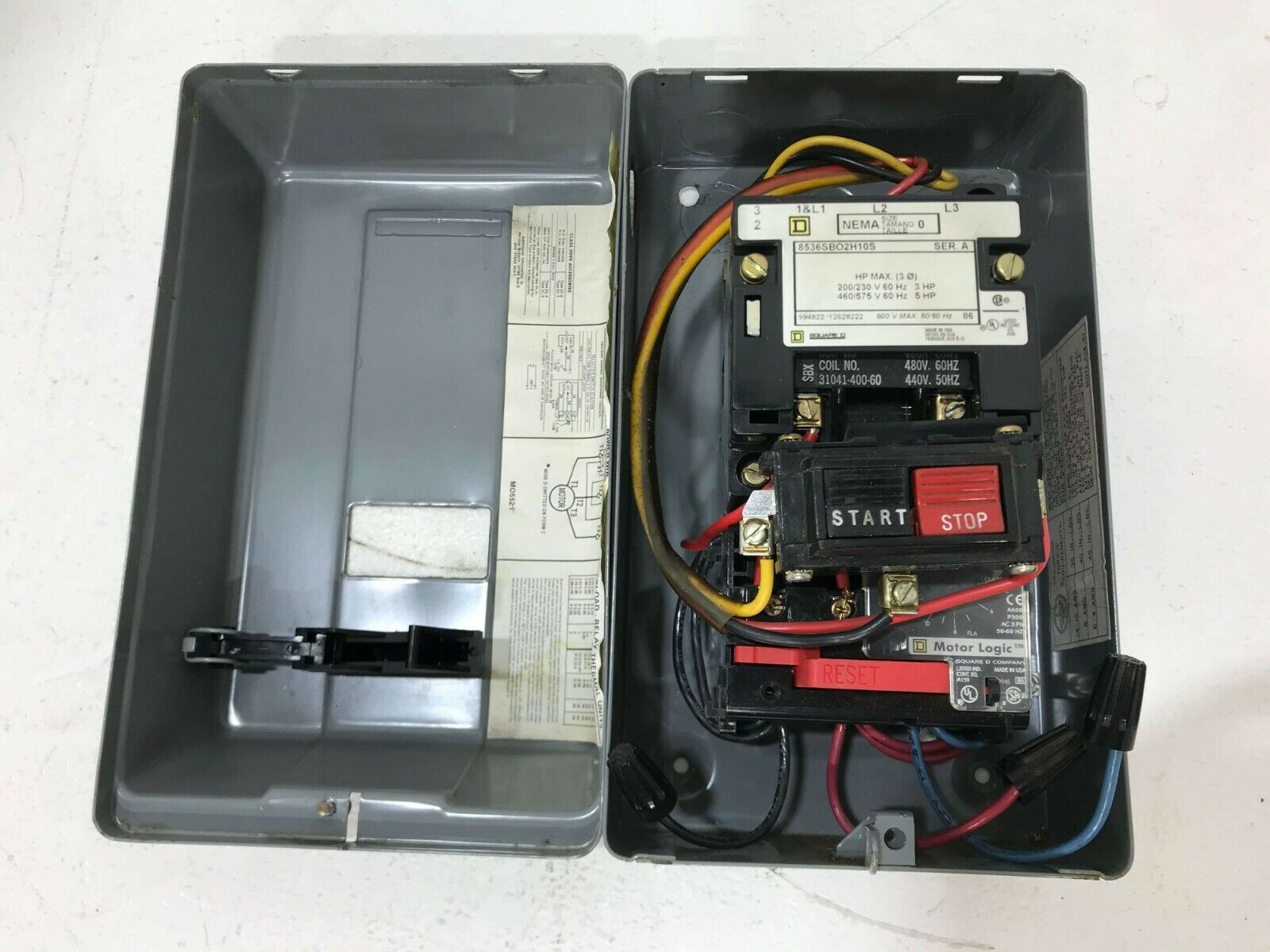 Square D Nema Size 0 Motor Starter 600 volt 480/440 Coil Volt 50/60 Hz –  IndSurp