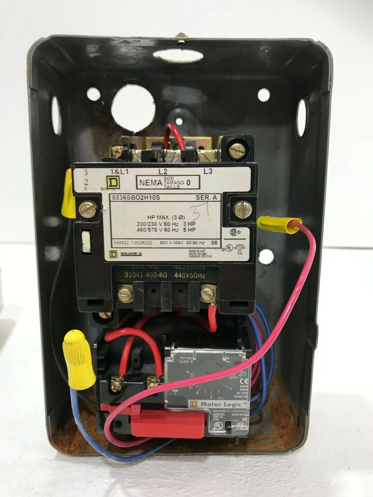 Square D Nema Size 0 Motor Starter 600 Volt 50/60 Hz Coil Volt 440 – IndSurp