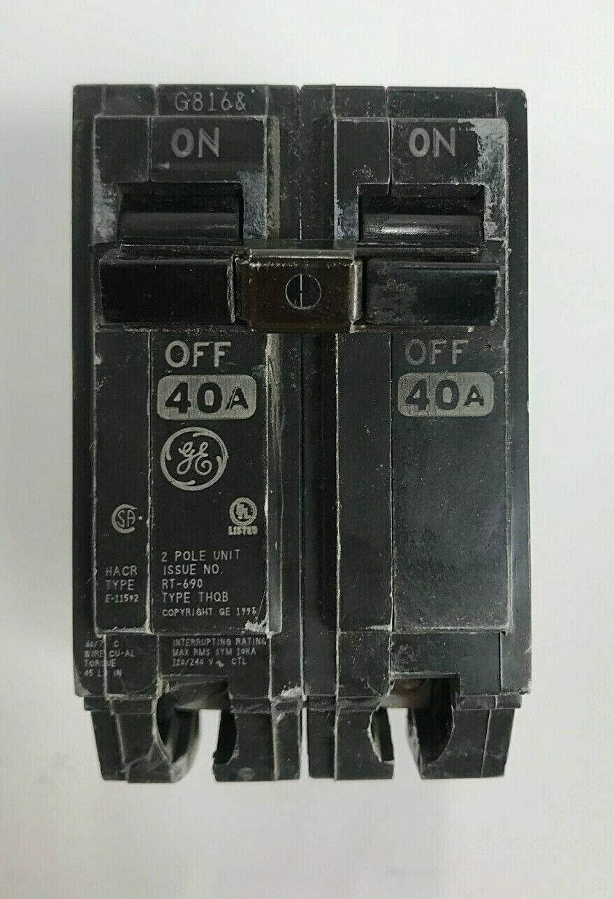 コパ19.1 HGAG GE 40 Amp HACR Circuit Breaker 120/240Volt 2 Pole Cat# THQB