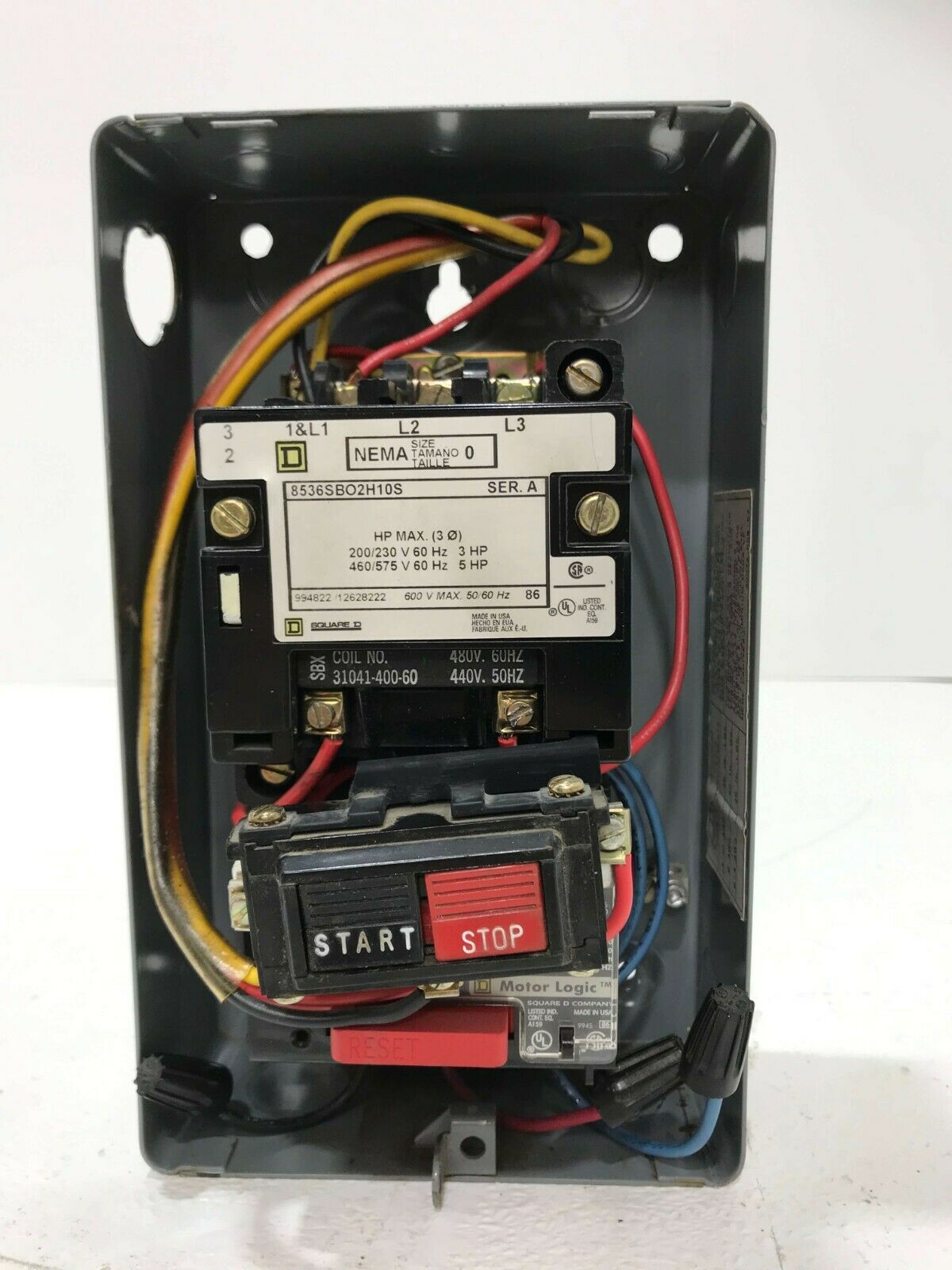 Square D Nema Size 0 Motor Starter 600 volt 480/440 Coil Volt 50/60 Hz –  IndSurp