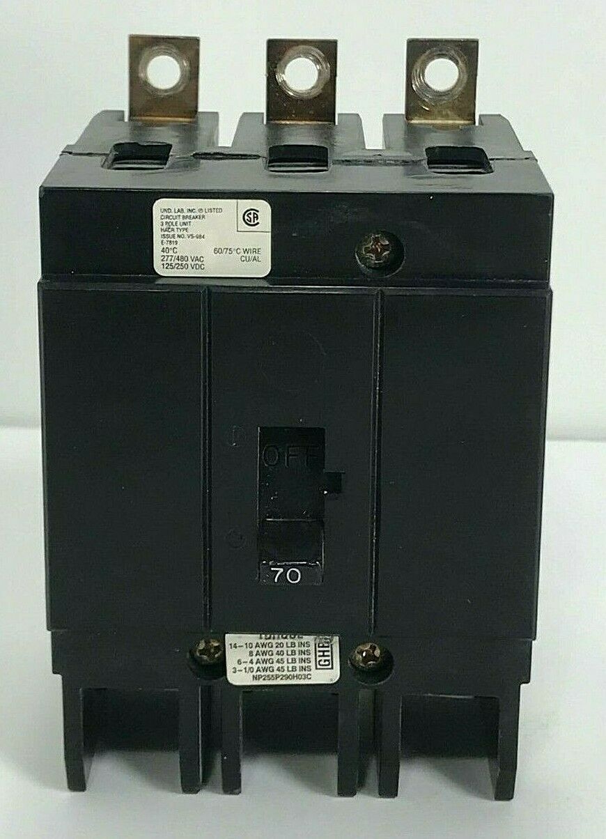 Westinghouse GHB 70 Amp Circuit Breaker 277/480 VAC 125/250