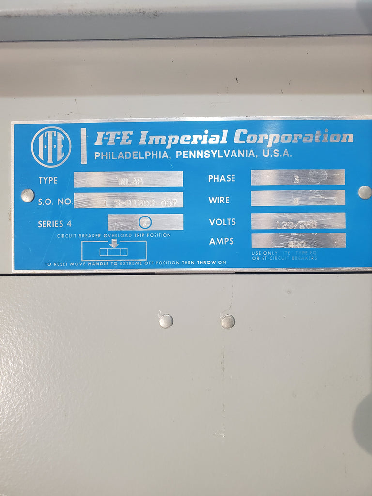 ITE NLAB Panel with 400 Amp 208Y/120 Volt 3 Phase 4 Wire – IndSurp