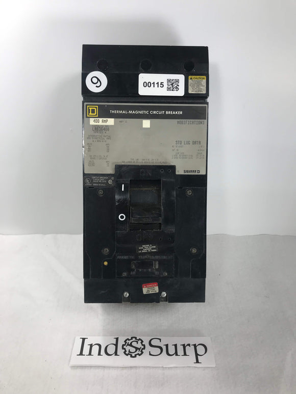 Square D Thermal-Magnetic I-Line Circuit Breaker 400 Amp 600 Volt 3 Phase