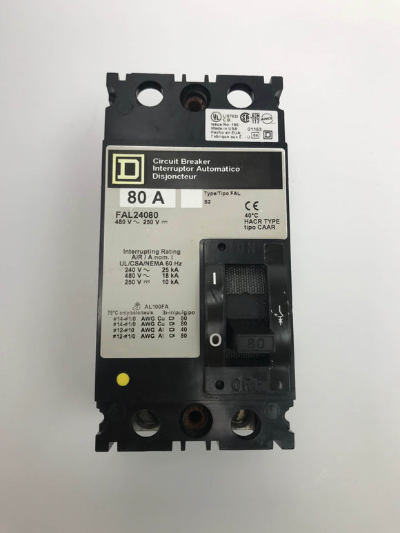 Square D Circuit Breaker 80 Amp 240 Volt 2 Pole